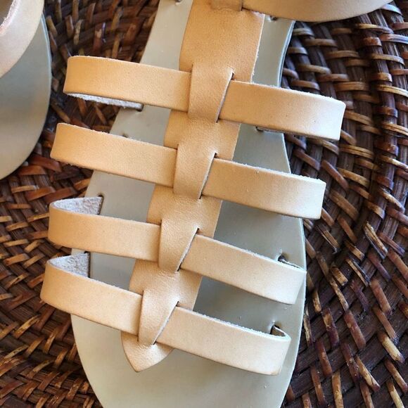 AQUA - L Sz 9 Emmie Strappy Slingback Sandals in Natural Leather. NEW IN BOX!! - Picture 15 of 16